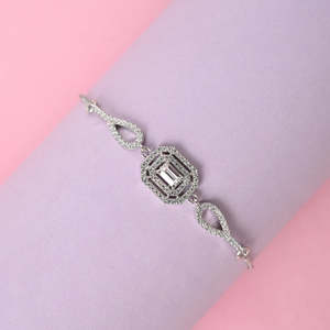 Bracelet Solitaire Octogonal CLARA en Argent Pur 925 avec Diamant et Perle, Plaqué Or Rose 14K 18K et Rhodium, Style Religieux, Idéal pour Cadeaux - Product Image 2