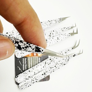 Pince à cils personnaliser la couleur durable en acier inoxydable pince à épiler extension de cils faite à la main testé pince à épiler Logo accepter le vison - Product Image 5