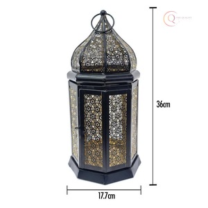 Portavelas de Metal de Lujo para Uso en Interiores |   Decoración Festiva Impermeable y Duradera para el Ramadán, Fiestas y Veladas Románticas - Product Image 4