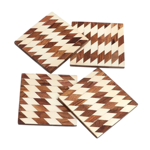 <b>Dinner</b> Table Accessories Superior Quality <b>Square</b> Shape Wood Coaster <b>Set</b> of 4 Wooden Coaster Tea And Cup Mats In Cheapest Price - Product Image 2