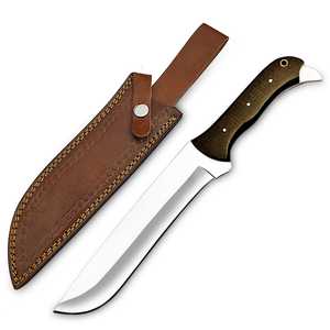Vente en gros de couteaux de chasse de survie professionnels de haute qualité personnalisés OEM ODM couteaux à manche en acier damas - Product Image 1