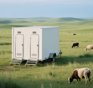 Toilettes portables à installation rapide pour chantier extérieur, remorque de toilettes préfabriquées en panneaux sandwich en acier, écologiques, durables, ISO9001 - Product Image 3