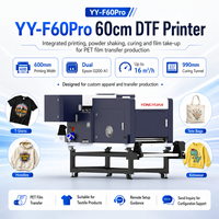 Imprimante DTF automatique YY-F60Pro 600 mm avec double tête Epson I3200-A1 et sécheur à poudre pour la production de vêtements et textiles