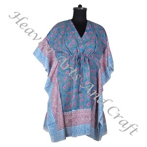 Haute qualité main bloc imprimé coton caftan fait à la main indien Abaya caftan KFCS154 Jalabiya dubaï mode taille naturelle - Product Image 4