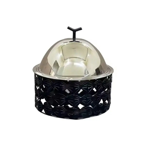 Plat à casserole noir de luxe avec construction en acier inoxydable idéal pour le service de la marmite chaude et l'utilisation du buffet dans des environnements sophistiqués - Product Image 5