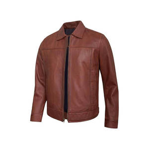 Hot Selling Men's Leather <b>Jacket</b> with Canvas Fabric Eco-Friendly Waterproof & Windproof High Street Style - Product Image 2