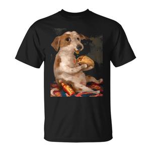 T-shirt Vintage con Cane e Taco - Design Originale e Chic per Cani Amanti del Taco - Product Image 1
