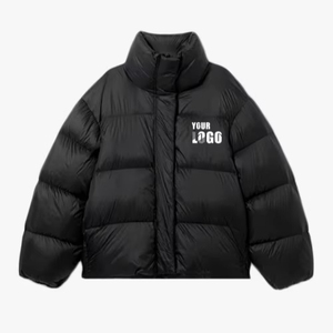 Veste matelassée en toile personnalisée unisexe coupe-vent à capuche léger avec manteau en duvet pour hommes - Product Image 5