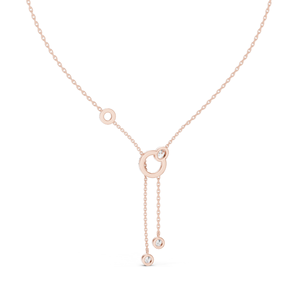 สร้อยคอรูปตัว Y เพชรสร้างในห้องปฏิบัติการ 0.463 กะรัต ทอง 18KT, 14KT และเงิน 925  ทองคำสีกุหลาบ สีเหลือง สีขาว จี้เครื่องประดับหรูหรา - Product Image 5