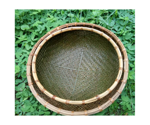 Grand panier bol en bambou tissé écologique plateau de vannage de riz traditionnel artisanat du Vietnam avec de nombreuses tailles - Product Image 2