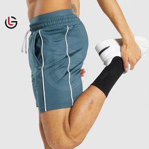 Pantalones cortos de fitness de alta calidad para hombre hechos a medida más vendidos 100% algodón de secado rápido cintura media estilo informal patrón sólido cordón - Product Image 3