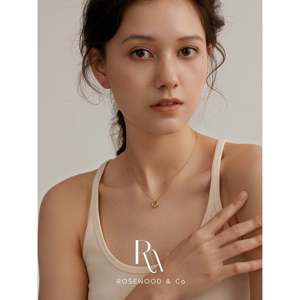 Trendy Gold Plated Non-Tarnish <b>Ring</b> Necklace with Waterproof Love Pendant Dainty Hollow <b>Circle</b> Design for Gift Giving - Product Image 4