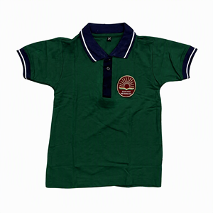 Camiseta Polo Verde para Uniforme Escolar, Mezcla de Algodón, Manga Corta, Corte Regular, Unisex para Niños y Niñas - Product Image 1