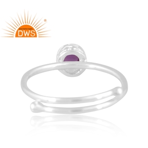 แหวนพลอยอเมทิสต์ธรรมชาติแหวนวางซ้อนกันได้สำหรับ925เงินสเตอร์ลิง - Product Image 4