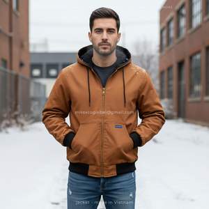 Chaqueta de trabajo con capucha de pato Heritage, repelente al agua duradero, lona de algodón 100%, técnica impermeable OEM ODM Vintage - Product Image 1