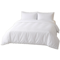 Ensemble de housse de couette King Size 100% coton 220x240+20 cm 300TC blanc avec broderie, qualité hôtelière pour la maison
