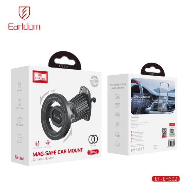 Earldom Universal Car Air Vent Magnetic Mobile Phone Holder for iPhone 12/13/14 Pro Max with Swivel Hook Magnetic Holder
