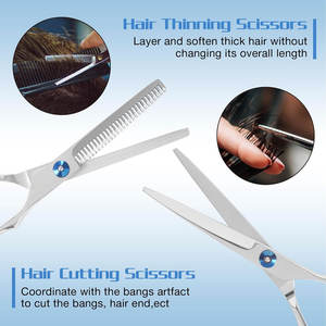 10 PCS Hair Cutting Scissors Kit Professional Set Haircut Scissors with Thinning Scissors Cutting Scissors Comb Cape <b>Clips</b> - Product Image 6