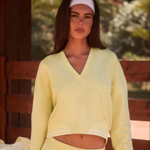 Sweat à capuche de sport décontracté pour femmes impression personnalisée 320g sweat de sport d'hiver en coton avec sweat à capuche imprimé printemps automne - Product Image 4