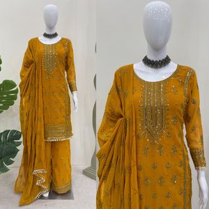 Top de doble cara de conjunto étnico Foux Gorgette de lujo con detalle de hilo y secuencia al por mayor y barato - Product Image 4