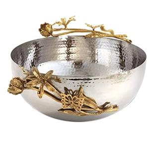 Hotel Home Catering Vajilla Decoración Tazón Borde chapado en oro Brillante Pulido Forma personalizada Latón Metal Fruta Tazón para servir - Product Image 4