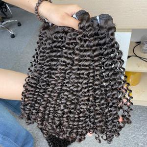 Haute Qualité 100% Remy Cheveux Humains En Gros Vietnamien Vierge Profonde Bouclés Wefted Extensions - Product Image 1