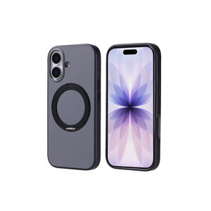 Coque en silicone grise compatible M-Safe pour iPhone 14 Plus, style Ins, protection avec béquille, protection du téléphone - Product Image 2