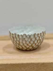 Scalloped Gold Finish Iron <b>Bowl</b> for Wax Fill Handcrafted Decorative Candle Jar for Modern Home Decor and Gifting - Product Image 4