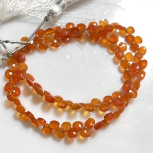 Haute qualité 4-4.5MM Orange Onyx facettes minuscule coeur forme Briolette perles de pierres précieuses bonne qualité fournisseur en gros perles de pierre - Product Image 5