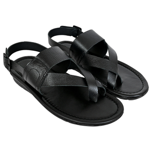 <b>Men's</b> High Quality Genuine Leather Grained Slip-On <b>Sandal</b> Comfortable Soft Anti-Slip Lightweight Breathable Fashion <b>Trend</b> - Product Image 1