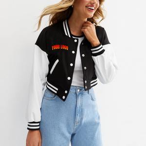 Nouvelle veste d'hiver en jean pour femmes américaines, uniforme de baseball, coupe décontractée, style boxy, avec broderie en chenille, boutonnée - Product Image 1