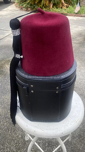 Fez en feutre de laine marron vintage orné de bijoux, avec des épingles sur le pompon, pour les francs-maçons, chapeau maçonnique de haute qualité, personnalisé, meilleure vente - Product Image 2