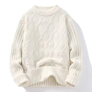 Pull en acrylique streetwear pour homme, à manches longues, en maille jersey, design personnalisé sur le devant, haute qualité, anti-plis, collection automne - Product Image 4