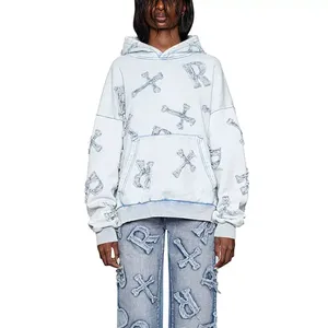 Sudadera con Capucha Unisex de Algodón 100% para Hombre, con Pedrería, de Forro Polar, Oversize, Personalizable, Ecológica y Transpirable, Venta al por Mayor - Product Image 3