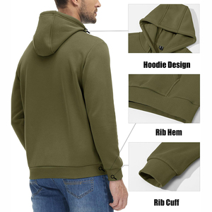 Sudaderas personalizadas de alta calidad al por mayor, sudaderas con capucha de algodón de tamaño de EE. UU., sudaderas con capucha para hombre en blanco - Product Image 2