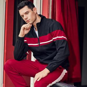 Acheter en gros survêtement athlétique personnalisable pour hommes Full Zip Warm Jogging Sweat Suits Gym Training Sport Survêtement Set - Product Image 5