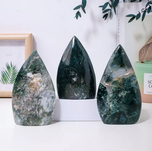 Llama de ágata de musgo de cristal natural tallada a mano al por mayor para decoración de ALIF CRYSTAL AND AGATE - Product Image 6