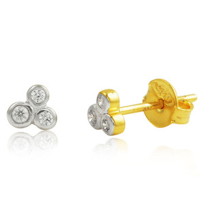 Boucles d'oreilles plaquées or design de luxe boucle d'oreille en pierre de zircon en argent sterling 925 pour les femmes bijoux cadeaux - Product Image 5