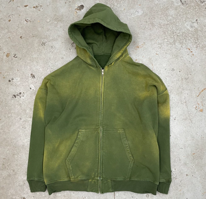 Sudadera con capucha con cremallera y lavado ácido Sun Faded con logotipo personalizado de alta calidad 100% algodón de gran tamaño French Terry Streetwear - Product Image 6