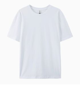 Camiseta de algodón puro 180 de 100% G, cuello redondo, manga corta, euroasiática, Media manga, camisa en blanco, Camiseta corta de Color sólido para hombres - Product Image 3