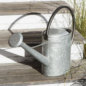 Garden Galvanized Metal Steel Watering <b>Can</b> 4 Litre Brass Rose with Copper Accents Antique Sprinkle Head for Home Garden - Product Image 1