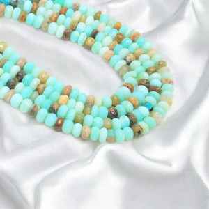 Naturel Boulder Opale Pérou Facettes Rondelle Perles 6mm 7mm Brins Lâche Pierres Précieuses Fabrication de Bijoux Matériaux En Vrac En Gros Inde - Product Image 4