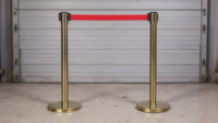Système de gestion des files d'attente Golden Queue Manager Premium en acier inoxydable avec barrière de contrôle de foule et corde en velours pour hôtels et événements