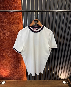 T-shirt décontracté respirant à manches courtes et col rond pour homme, grande taille, en coton uni 300 grammes, anti-boulochage, satiné, anti-plis - Product Image 3