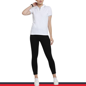 100% cuello alto de algodón para camiseta Polo para mujer nuevo servicio OEM transpirable fabricante paquistaní sólido Casual Jersey - Product Image 2