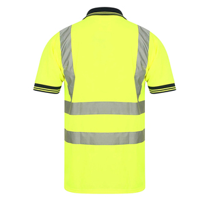 T-shirt de travail de sécurité haute visibilité réfléchissant ANSI Classe 1 imperméable pour la construction, logo personnalisé, séchage rapide, polo à manches courtes - Product Image 3