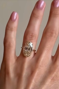 Anillo de Compromiso Clásico LILABA ENTERPRISE para Mujer, Oro Amarillo de 18K, Corte Ovalado Marrón Elegante, Diamantes Cultivados en Laboratorio, Certificado IGI - Product Image 3