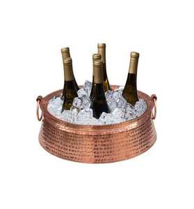 Cubo de Hielo para Cerveza de Lujo Moderno, de Acero Inoxidable y Aluminio, con Diseño Martillado de Cobre, Personalizado para Exteriores, Herramientas de Bar para Fiestas - Product Image 4