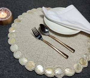 Luxury Eco-Friendly Handmade Embroidery Set Customizable Table Decorative Beaded Coasters Heat Resistant <b>Placemats</b> Home Wedding - Product Image 6