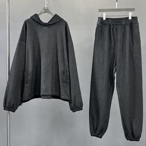 Sudaderas con capucha y pantalones de chándal unisex, ropa de calle con logotipo personalizado, conjunto de sudadera y Jogger, envío DDP - Product Image 1